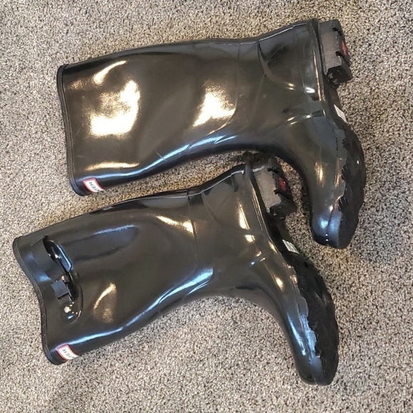 Hunter Womens Original Glossy Wellies  Classic Rain Tall lined boots shoes sz 8 - Picture 11 of 14